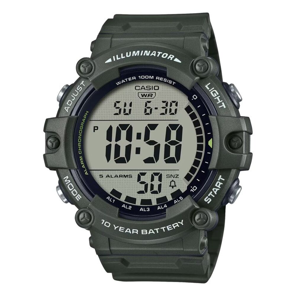 Casio Men's Oversized Digital Sport Watch with Green Band - AE-1500WHX-3AVCF